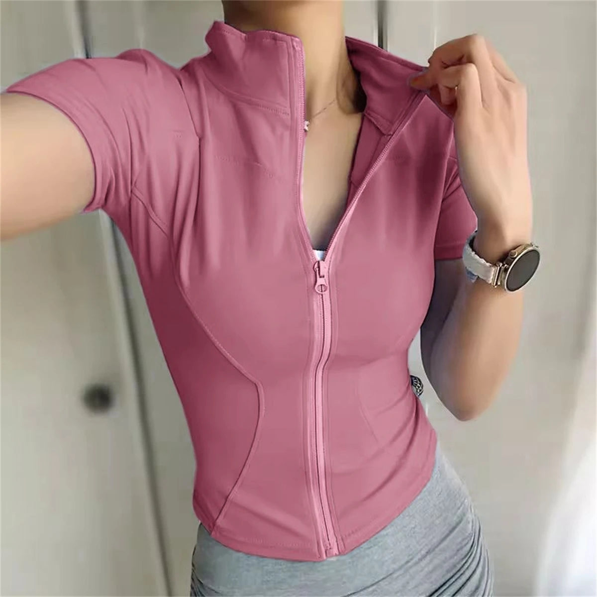 Slim Stand Collar Top